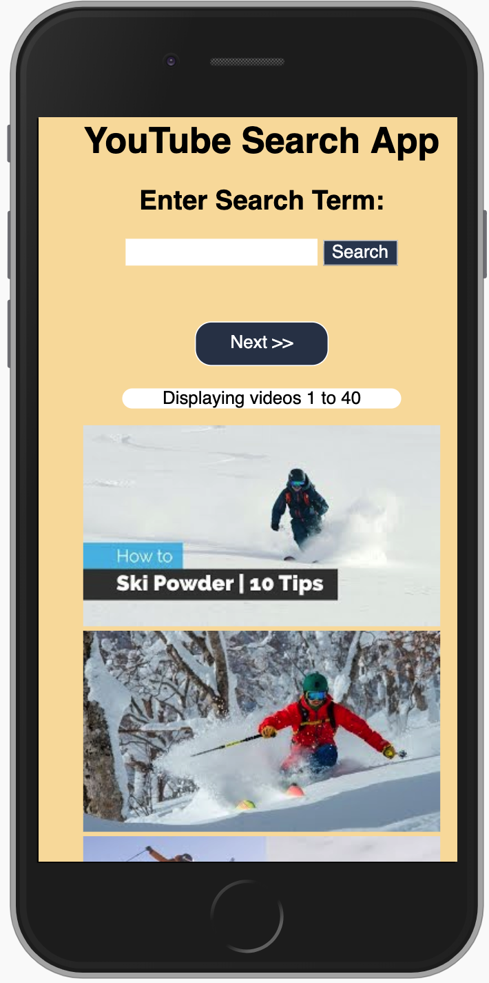 screenshot of app